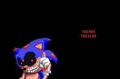 a ghastly image of presumably sonic.exe, lots of lashes around the body, missing his own finger