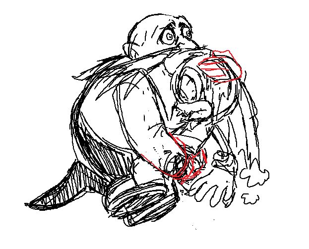 Unnamed Eggman vessel holding Alice close to them, parodying Ivan the terrible