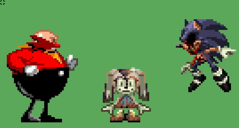 eggman vessel on the left looking sternly at X

Alice, stuck in the middle

X looking deviously at the eggman vessel