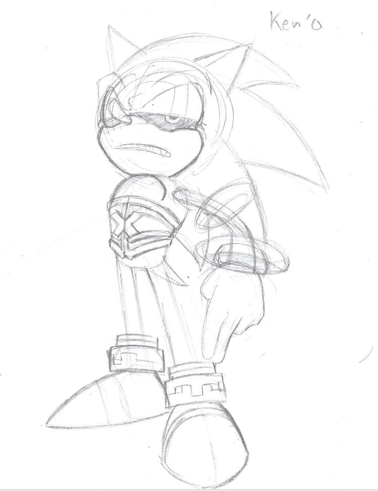 hedgehog wearing stone armor, stone rings on his arms
