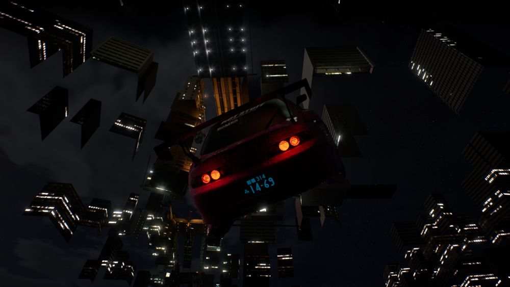 Slyonetta's car in Tokyo Xtreme Racer phasing off the map
