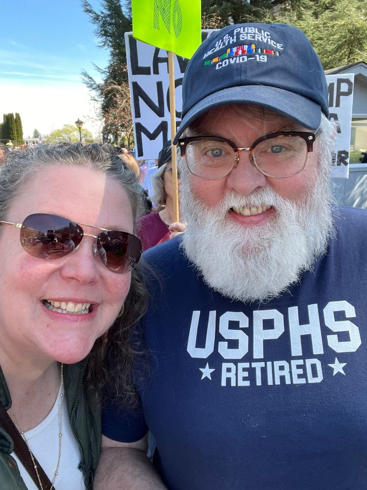 Op and husband at rally