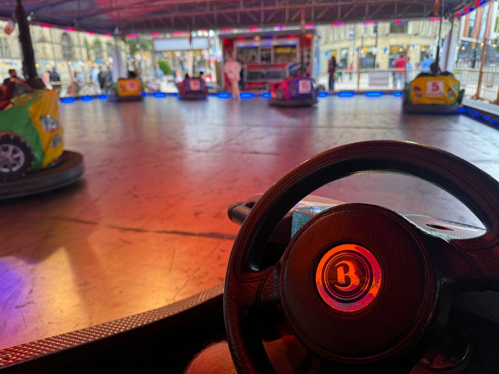 About to drive a dodgem car! 🚗 