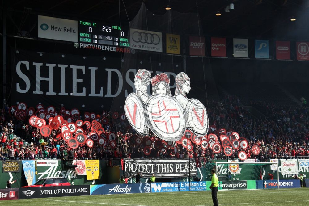 Shields Up tifo. 