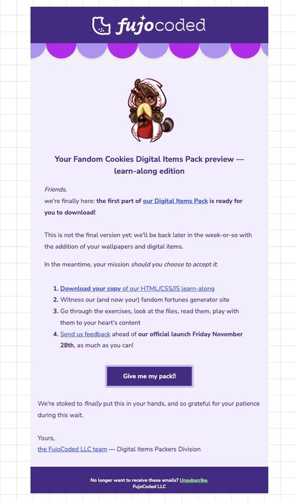 An email for the digital email campaign preview
