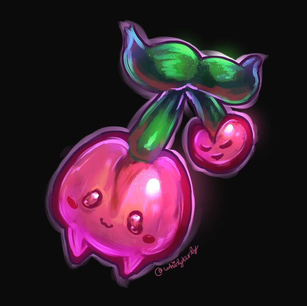 Fanart illustration of Cherubi from Pokémon!