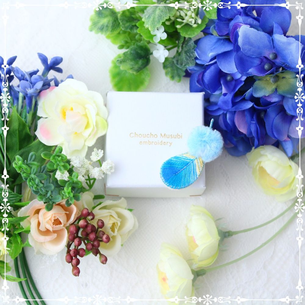 #刺繍 #立体刺繍 #embroidery #鳥の羽 #翼 #刺繍アクセサリー #野鳥 #羽根 #ことり万博 #野鳥 #鳥好きさんと繋がりたい