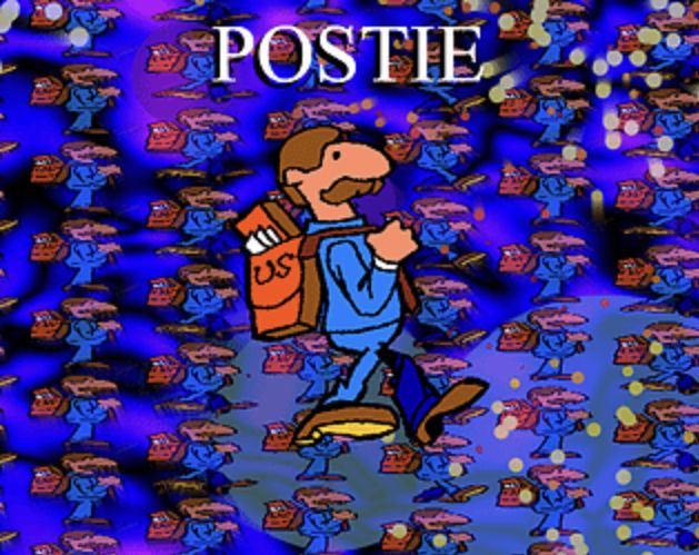 Title screen for Postie game.