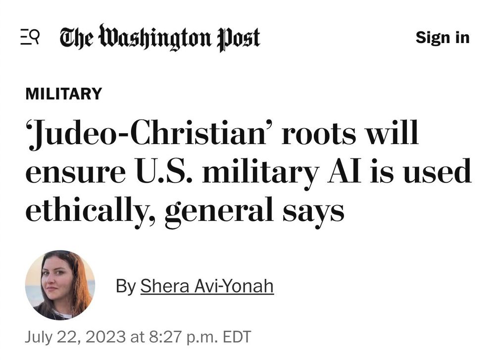‘Judeo-Christian’ roots will ensure U.S. military AI is used ethically, general says
