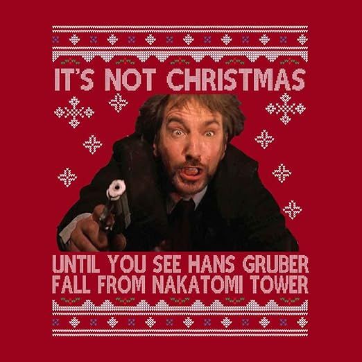 It's not Christmas until you see Hans Gruber fall from Nakatomi Tower t-shirt that I got at the thrift store today for my husband because why yes Die Hard is a Christmas movie and you can find fun unique things by shopping small and local so do it and screw these kind of corporate criminal billionaire aholes. Merry Christmas. Kiss my ass. Happy Hanukkah. 