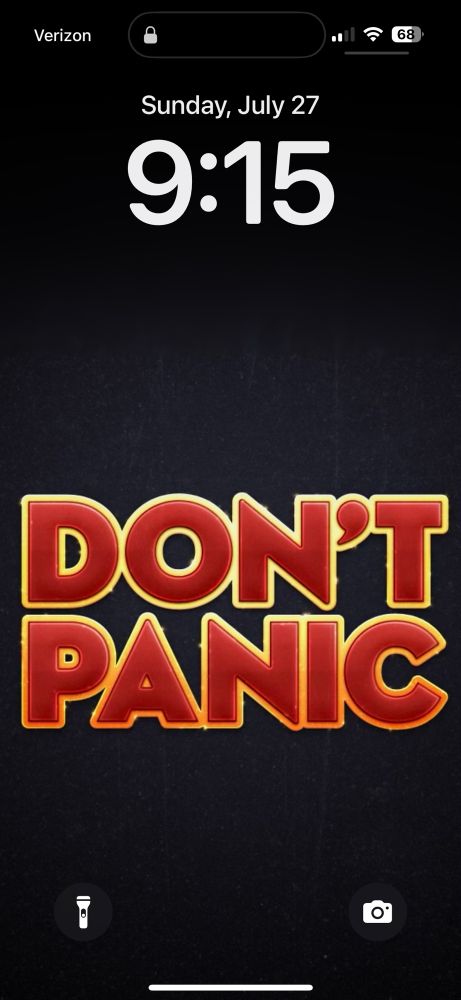 Don’t Panic Lock Screen