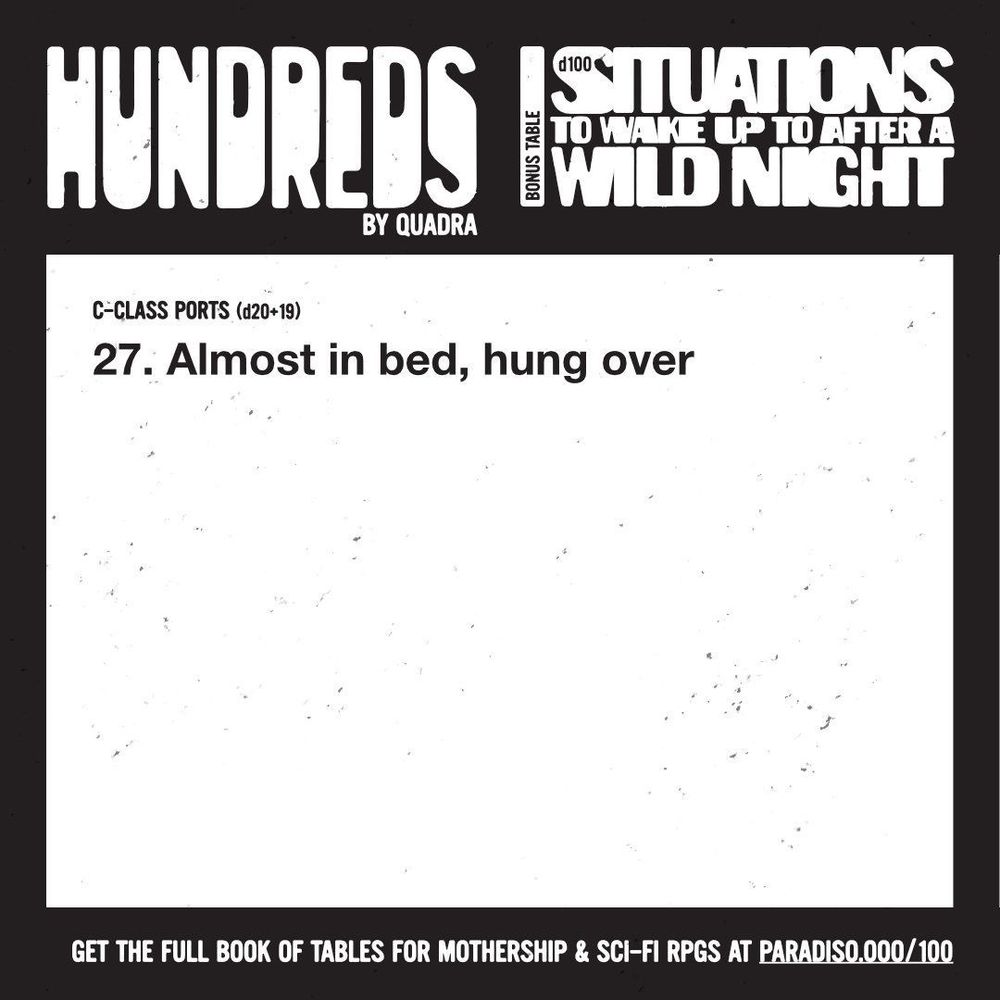 27. Almost in bed, hung over
(C-class ports)