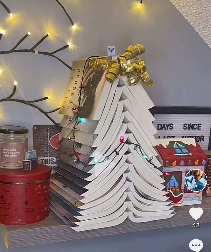 Christmas tree made of books 