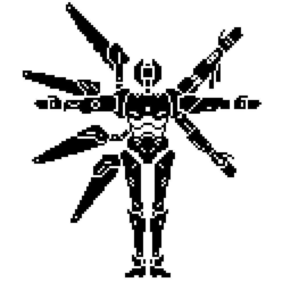 pixel art of the ultrakill v1 diagram