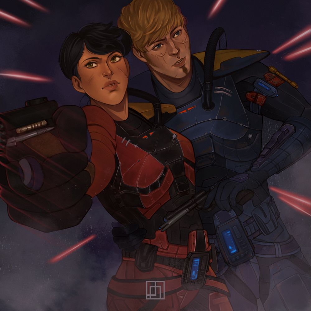 Artwork of a female Bounty Hunter from SWTOR & Torian Cadera.