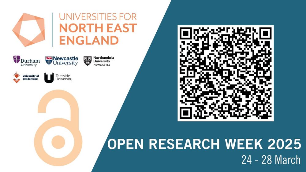 Poster announcing the UNEE Open Research week 24-28 March with QR code. 