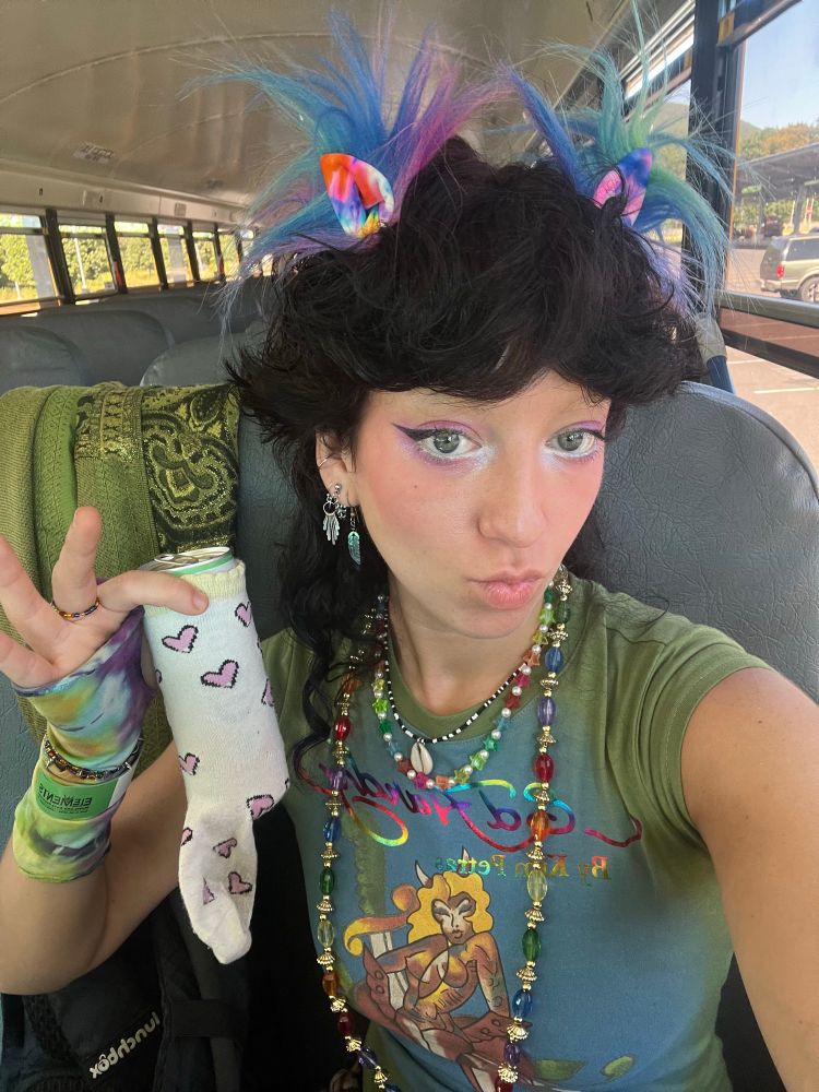 me on a shuttle On my way! To edm fest