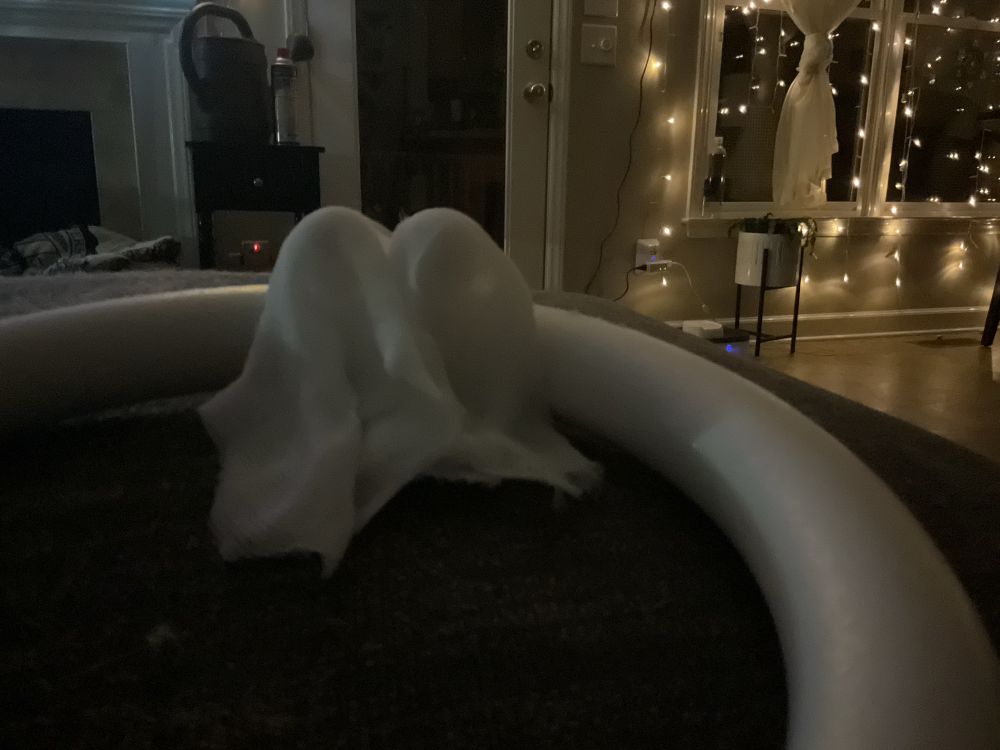 Styrofoam wreath with one ghost…