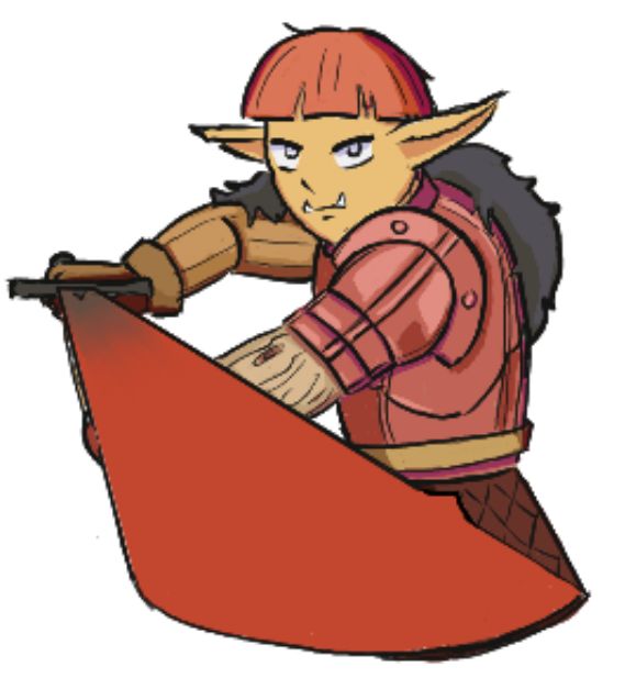 Bumpybird's OC Eris Freye, she is a half orc half elf dampyr. She's also pretty cute!

https://artfight.net/~BumpyBird