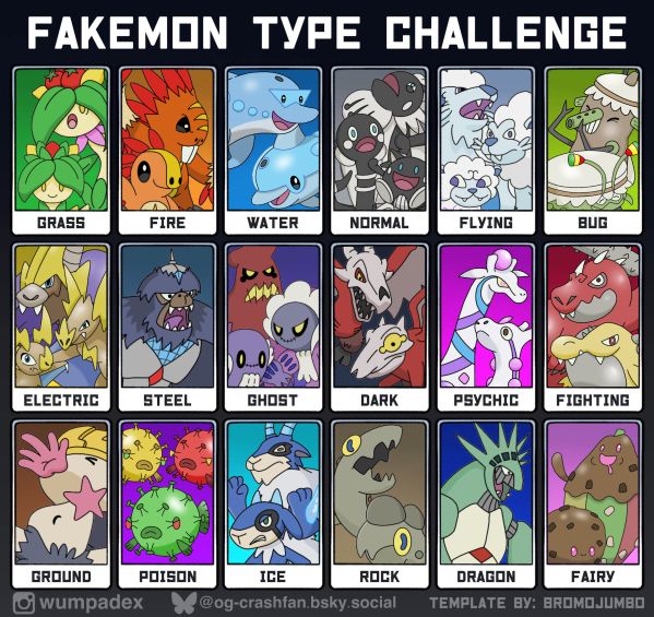 Fakemon I've created of every type