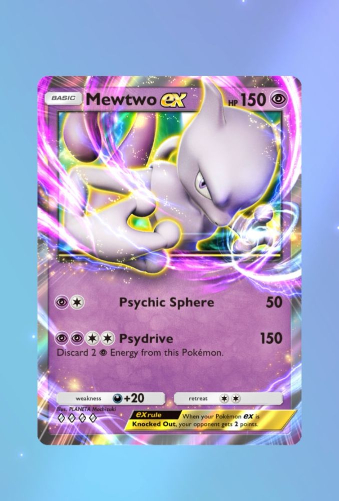 Main Mewtwo ex card 