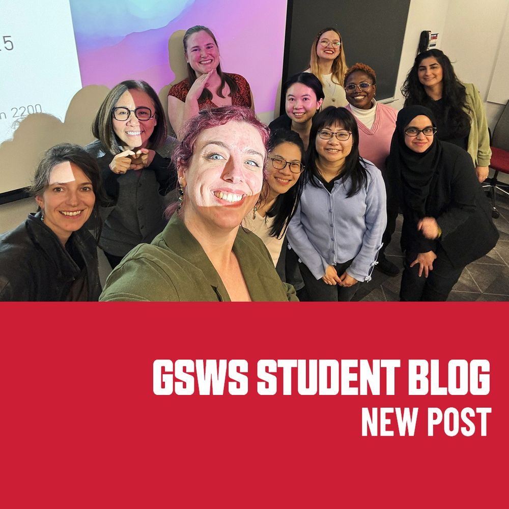 GSWS Student Blog: New Post
Image: Students, faculty, and guests take a group selfie