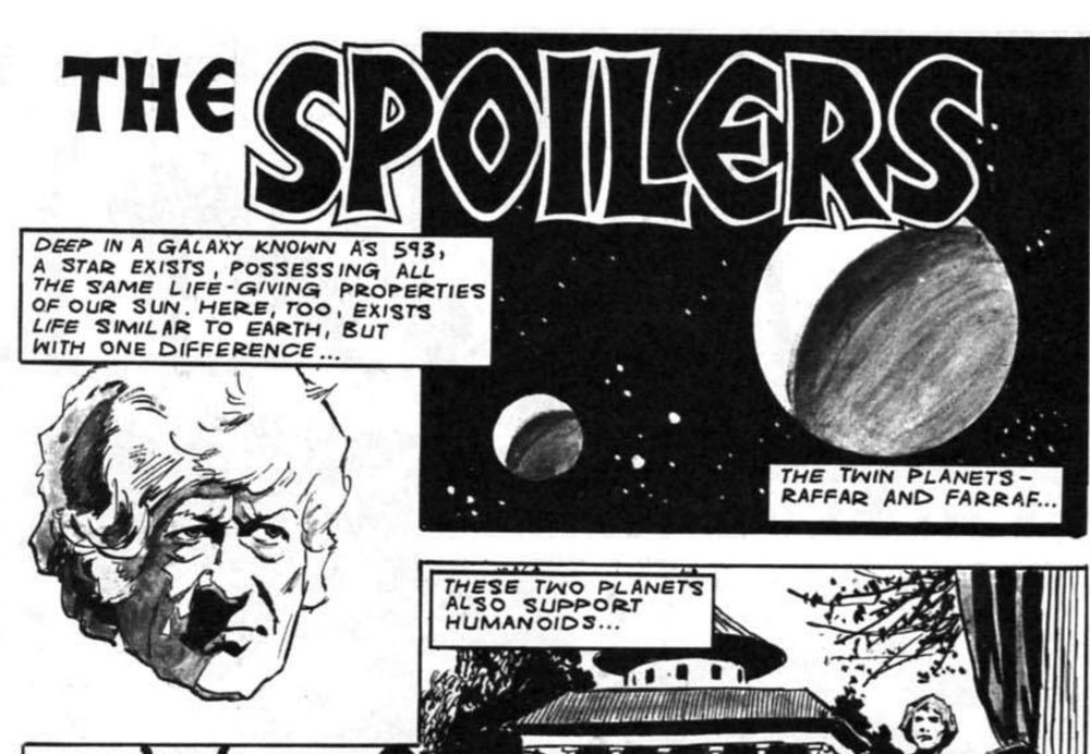 A comic entitled "The Spoilers"