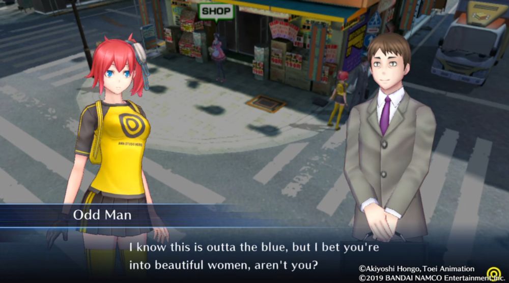 Old Man: I know this is outta the blue,  but I bet you're into beautiful women,  aren't you?