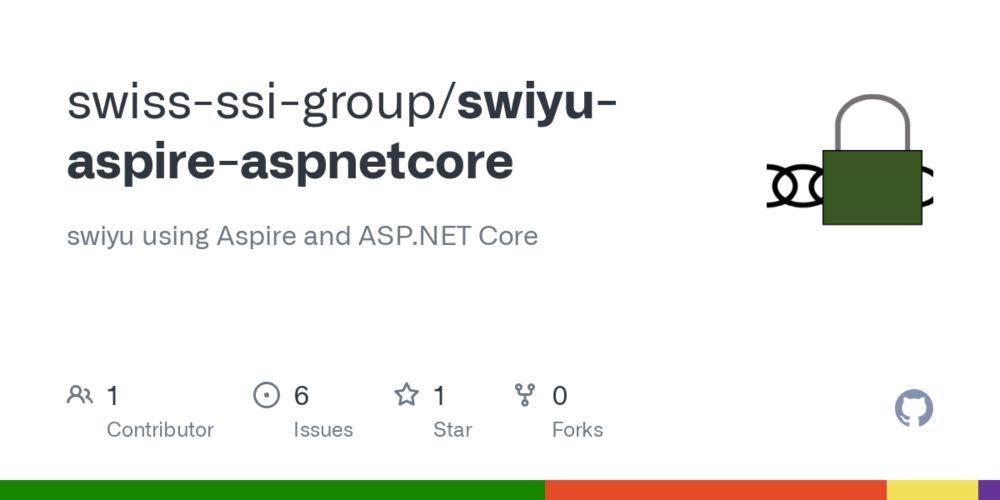 GitHub - swiss-ssi-group/swiyu-aspire-aspnetcore: swiyu using Aspire and ASP.NET Core
