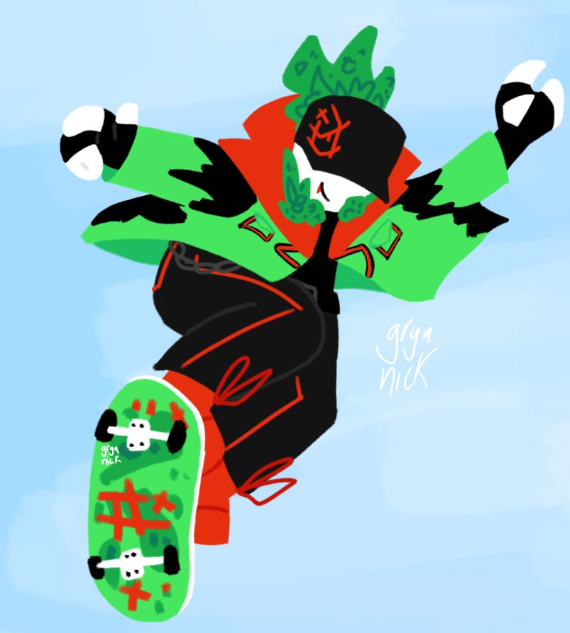 Griefer from block tales hits an ollie on his skateboard (reupload cuz image quality)