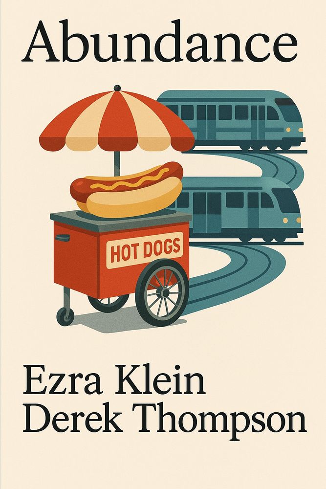 Abundance
HOT DOGS
Ezra Klein
Derek Thompson
With a hot dog stand with a hot dog on it and two rail cars