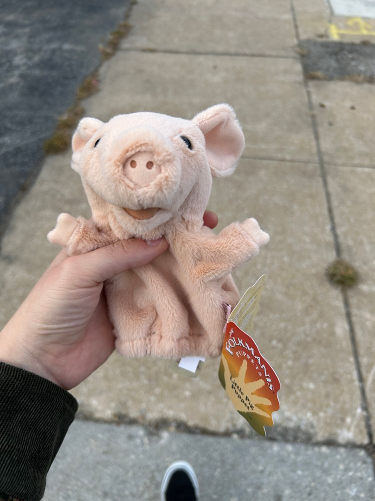 a little pig puppet