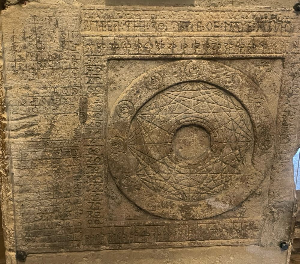 Some guy was locked in the Tower of London for 14 months and was accused of sorcery by the king. After a while he actually confessed to having practiced sorcery in the past but that life was behind him and he burned all his magic books. He then went on to carve these Zodiac things in the tower walls before being executed for being way too cool. 

“The sphere is surrounded by the signs of the zodiac. The grid on the left shows the planetary influence over every hour of every day of the week.”