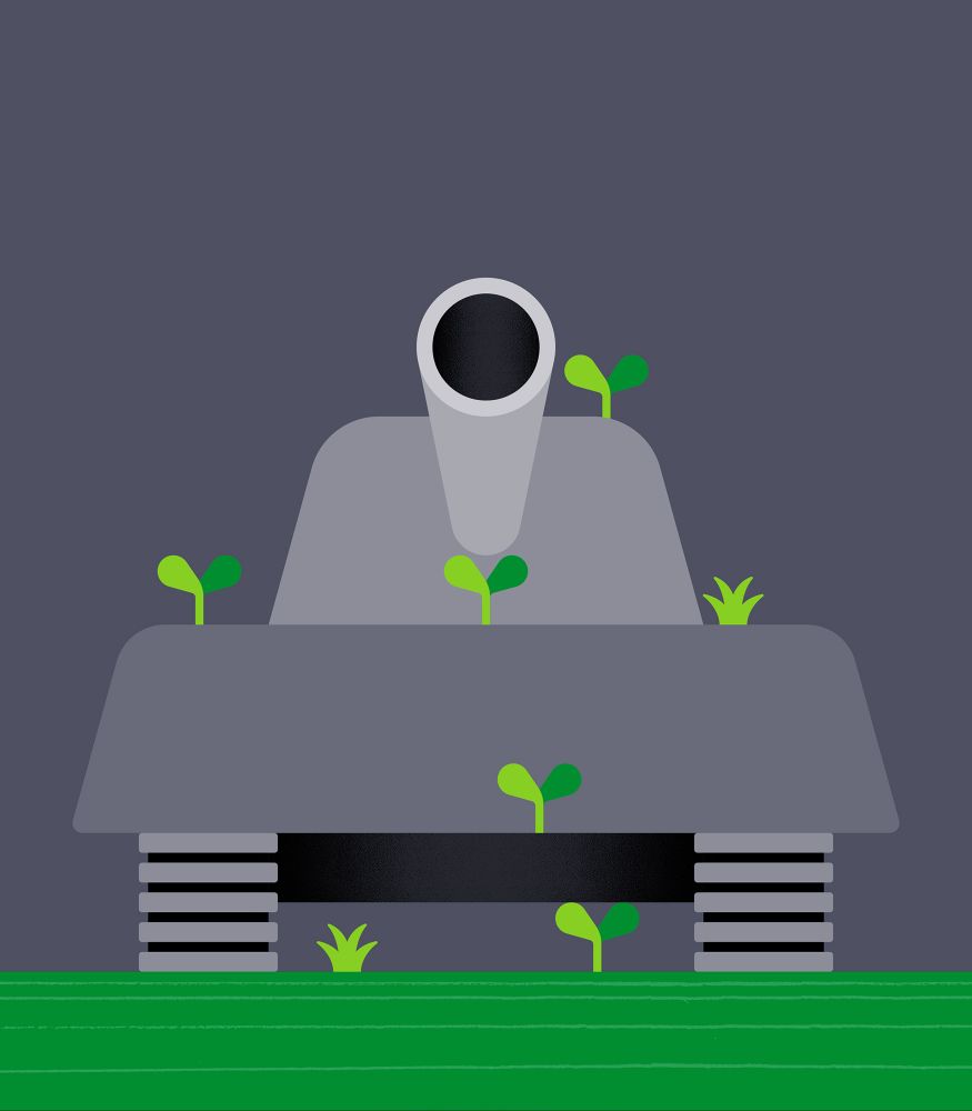 Tank with sprouts
