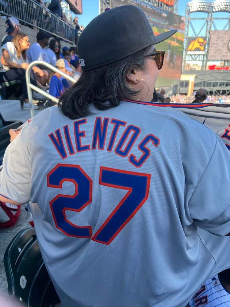 me in the stands in my vientos jersey after the home run