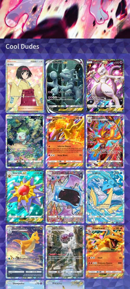 My collection in Pokemon TCG Pocket its pretty cool