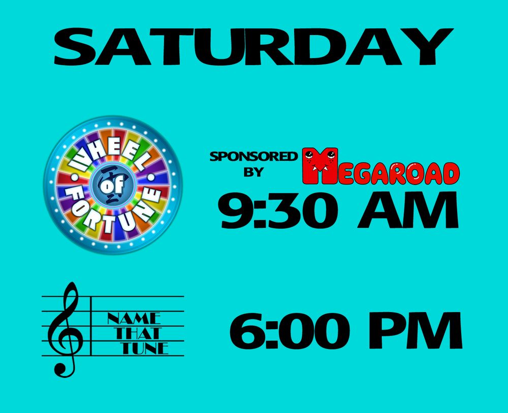 At Setuscon in Altoona, PA we'll be hosting Wheel of Fortune Saturday morning at 9:30AM, followed later by Name That Tune at 6PM