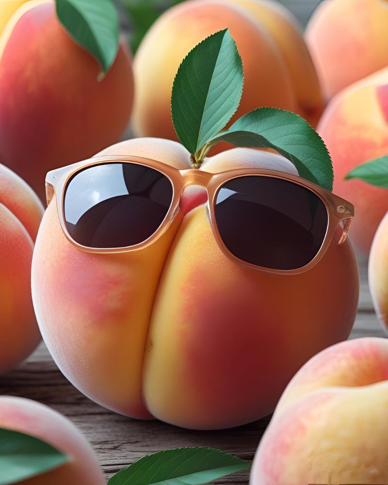 Peach wearing sunglasses