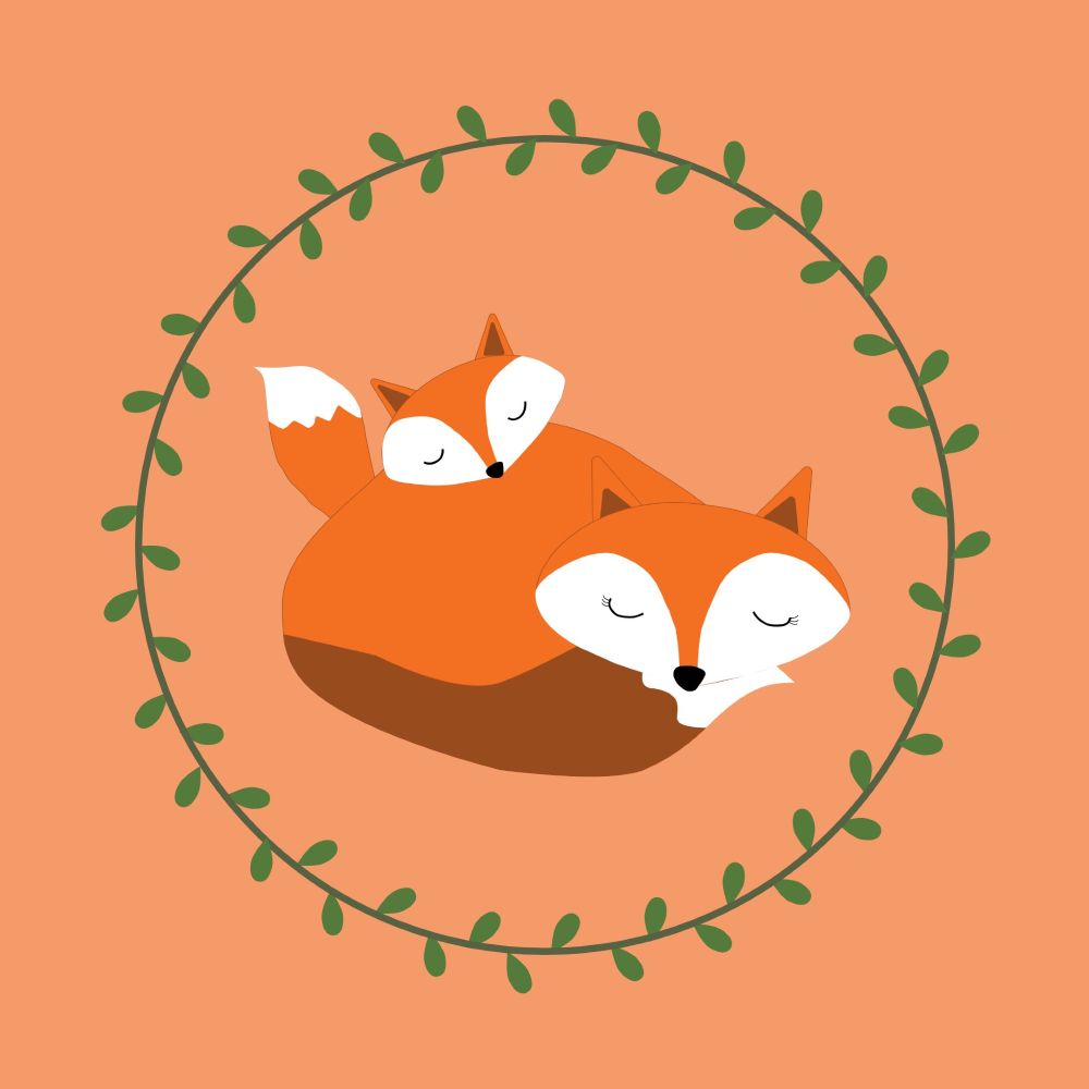 Version 2 of Foxie sleeping with her cub
