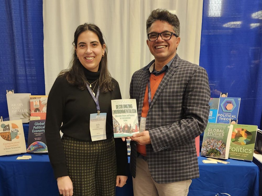 Author Prakash Kashwan with Bloomsbury editor Atifa Jiwa from Bloomsbury Academic.