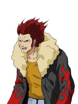 Dario from Castlevania: Dawn of Sorrow. He's wearing a leather jacket with flames on the sleeves and a collar made of baked potato, a mustard tee shirt, a child's impression of wolverine's haircut, and has an expression like he's about to call you a slur for knowing how to read.