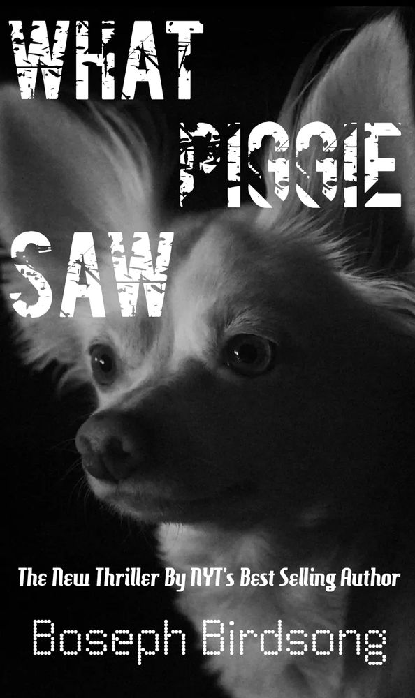 Book cover artwork for Halfmoon Joe's new thriller book starring Piggie 