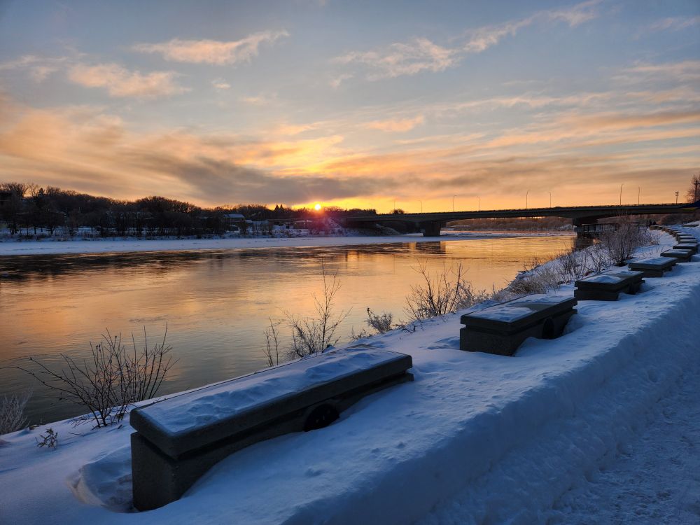 Sunset on the Meewasin in Saskatoon