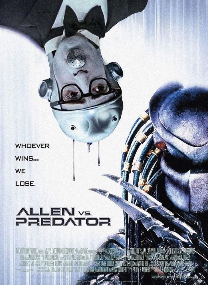 Allen vs Predator: woody Allen from Sleeper vs the predator from predator 