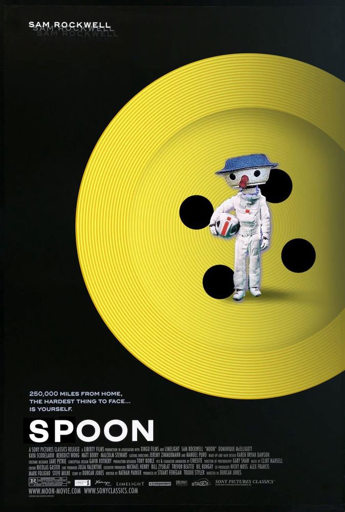 The poster for Moon but with Mr Spoon from Button Moon off of the telly in the eighties 