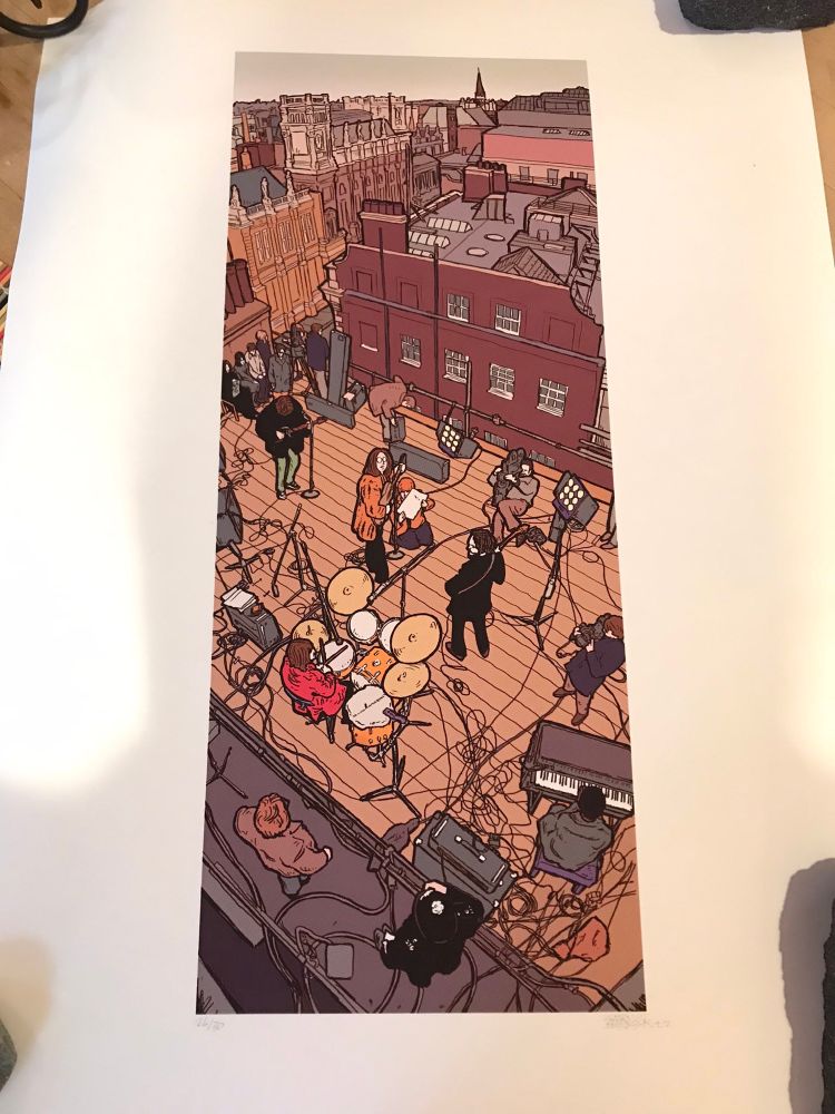 A2 print of “I’ve got a feeling” moment from the Beatles rooftop concert.  Yours, signed, for £50 plus postage. Message me here or gmail me at Christhebarker@…
Please share with anyone you think might be interested. Thanks. 