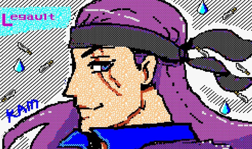 Legault from fire emblem 7: the blazing blade but in Mario paint 
