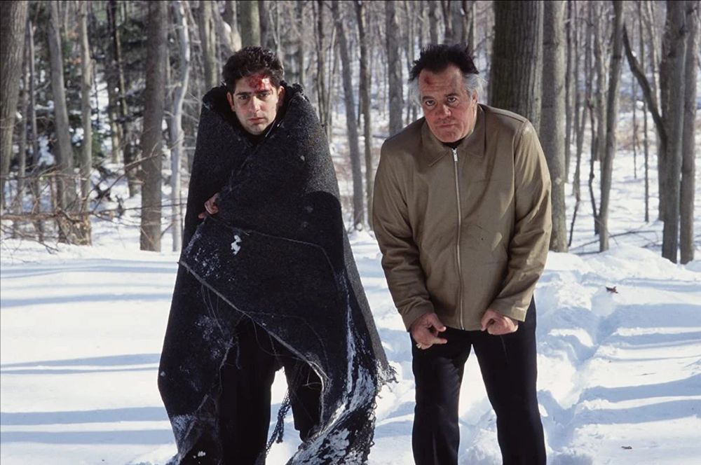 christopher moltisanti and paulie gualtieri from the sopranos are stranded in the pine barrens during the episode of the sopranos of the same name. it's so hard tracking down a russian interior decorator you guys don't get it fr. 