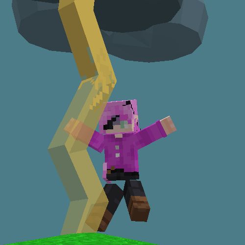 minecraft player nearly getting struck by lightning