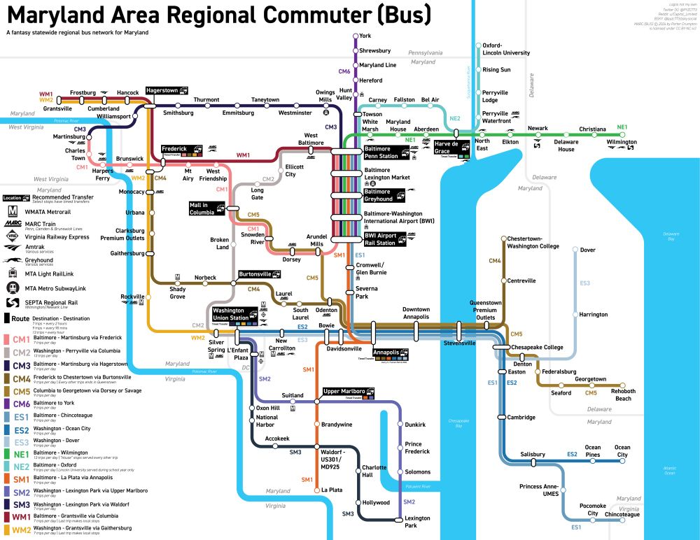 MARC Bus, a statewide intercity bus concept for the state of Maryland